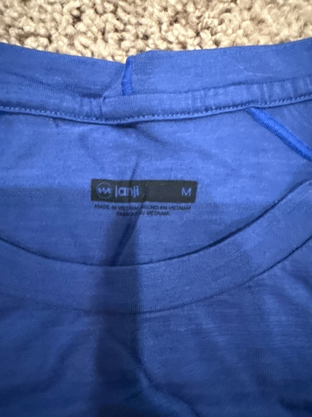 Janji Men's Medium Repeat Merino Sapphire Blue Crewneck T-Shirt - Picture 2 of 2